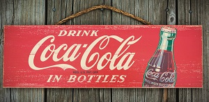 Coca Cola Drink Wooden Sign - Click on image to enlarge