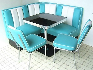 American Diner Set - 2 x CO24 Chairs & 1 x TO23W Table & 2 Single Booth & 1 Corner Booth
