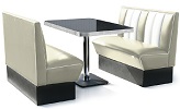 2 Seater Hollywood Diner Booth Set Off White