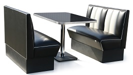 Hollywood 2 Seater Diner Booth Set