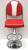 Miami Swivel Bar Stool Red with White Panels