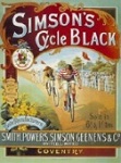 Simsons Cycle Black Metal Tin Sign
