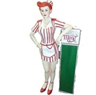 Diner Girl with Board Lifesize Resin Figure