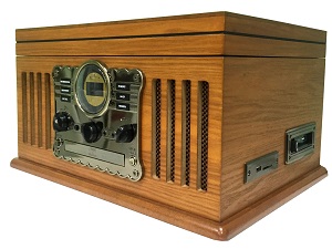 Westminster Bluetooth Record Player with DAB Light Wood