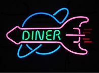 Diner Rocket Neon Sign