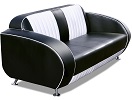American 50s Style High Back Retro Sofa