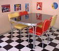 TO27 Diner Table Blackstone shown with CO26 Chairs