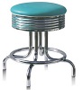 Short Under Table Retro Diner Stool Turquoise